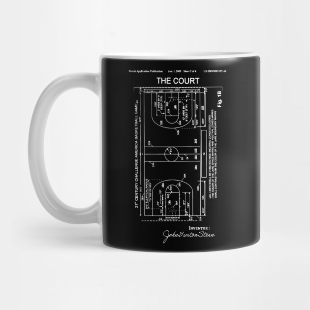 Basketball Court Patent - basketball court Patent Illustration - Basketball blueprint by Anodyle